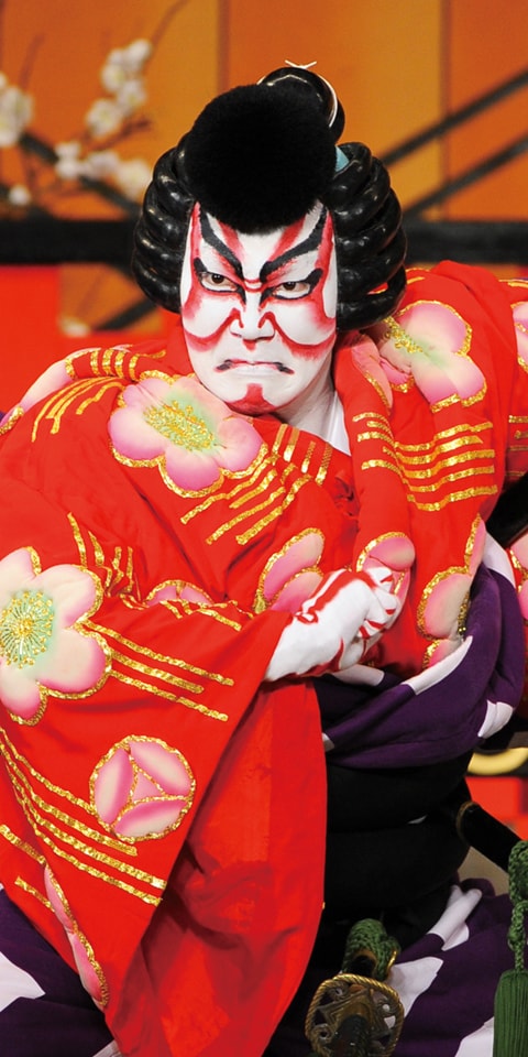 「菅原伝授手習鑑 車引」（2014年4月、金丸座）より、中村歌昇扮する梅王丸。©松竹