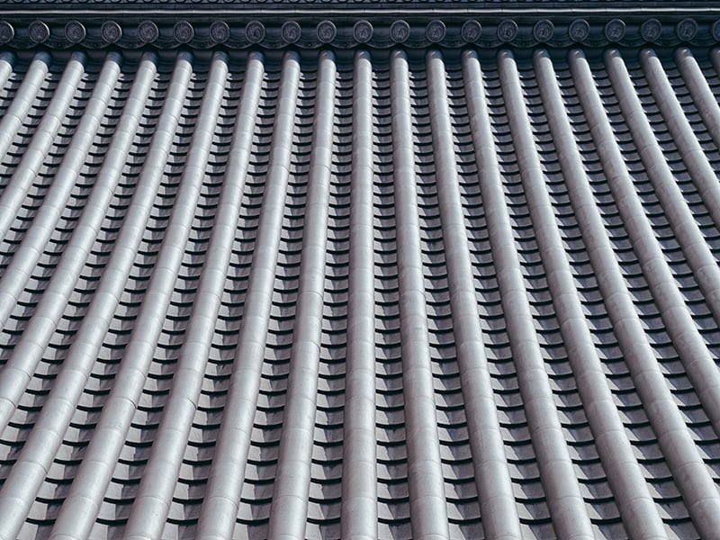 迫力ある、歌舞伎座の大屋根。