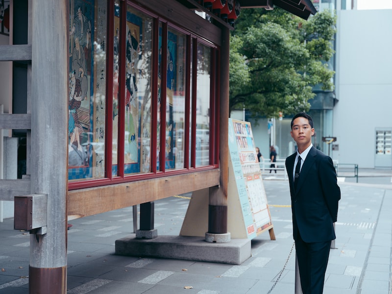 絵看板と虎之介。