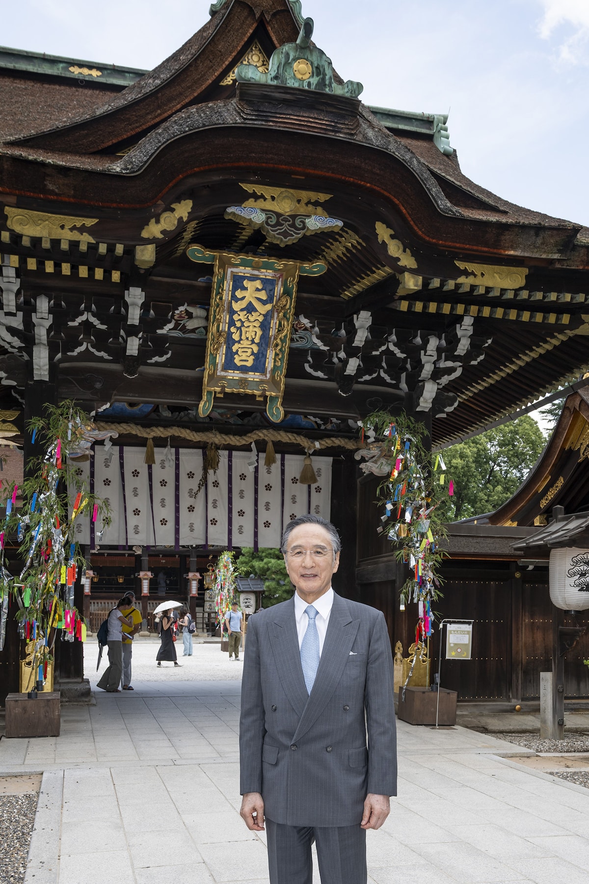北野天満宮にて、片岡仁左衛門。