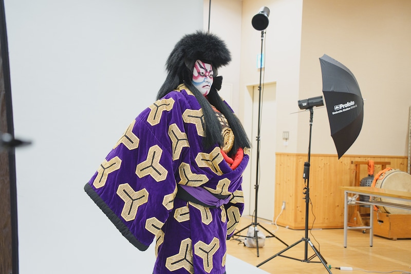 「鎌髭」中村福之助のビジュアル撮影の様子。