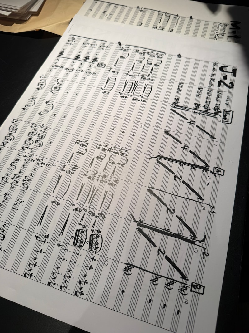 倉田信雄による手書き譜面。
