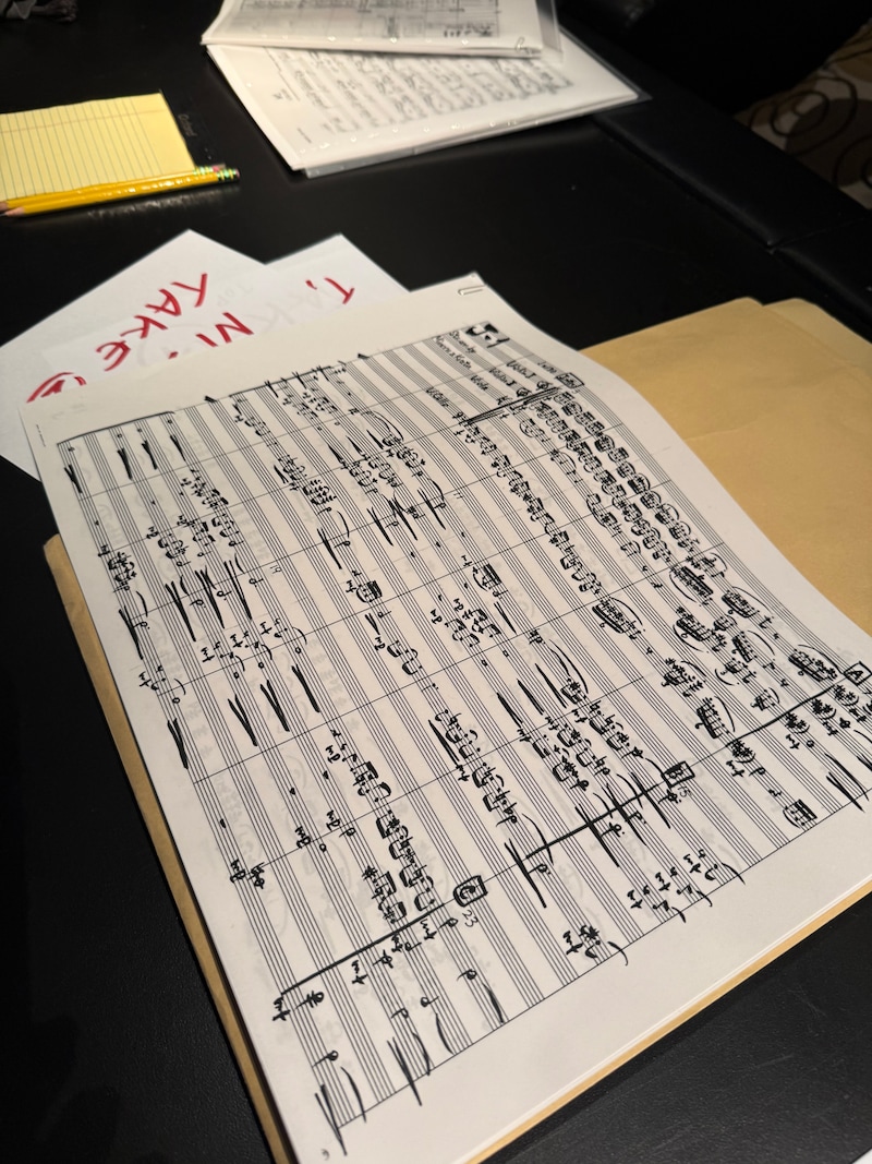 倉田信雄による手書き譜面。