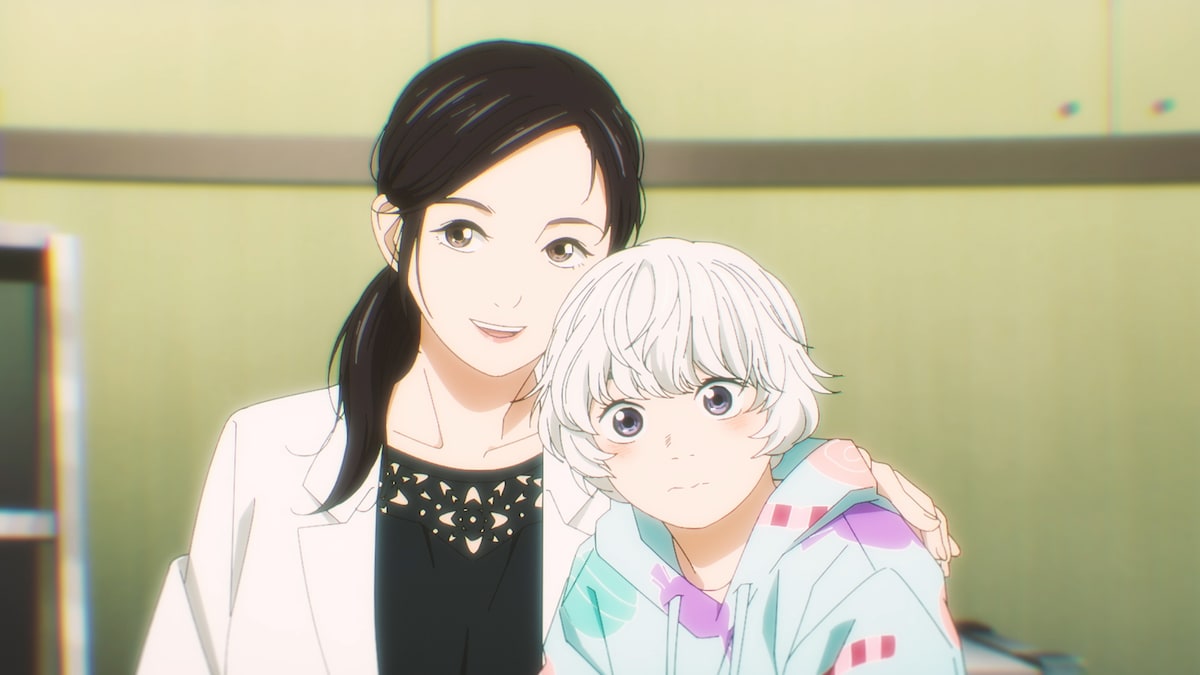 左から倉敷兎子（CV：能登麻美子）、白丸結（CV：戸松遥）。倉敷兎子は九曜高校の養護教諭。天文部の顧問になる。