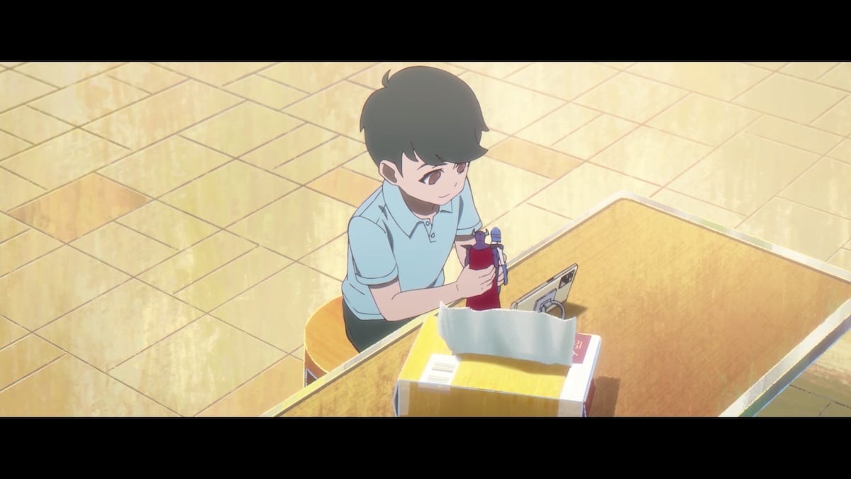 第7話より。豆豆はスマートフォンで時間を潰していたが……。