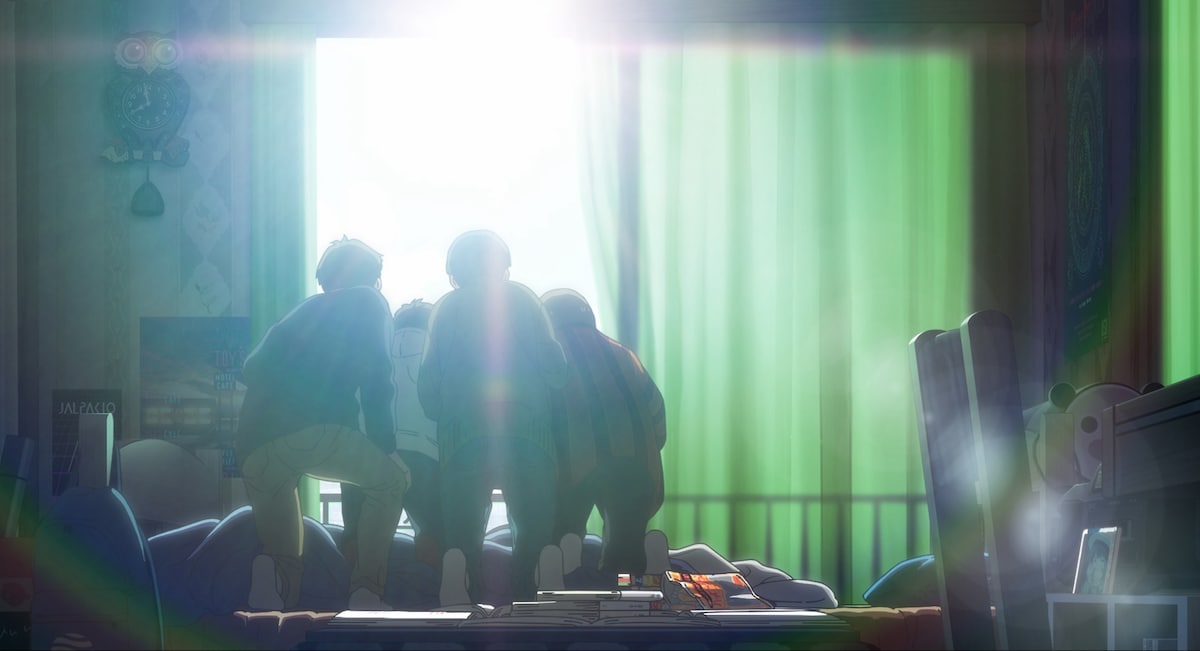 「アリスとテレスのまぼろし工場」冒頭シーンより。14歳の主人公・正宗は友人たちと製鉄所が爆発する瞬間を目撃する。