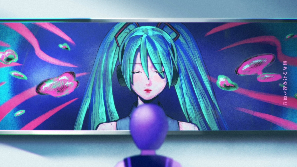 初音ミク「HERO」MVのワンシーン。