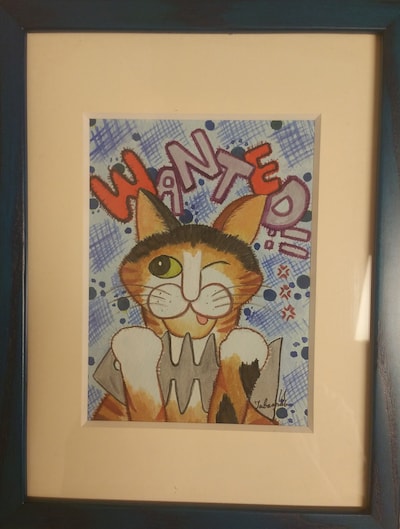 愛猫ミーちゃんのイラスト。