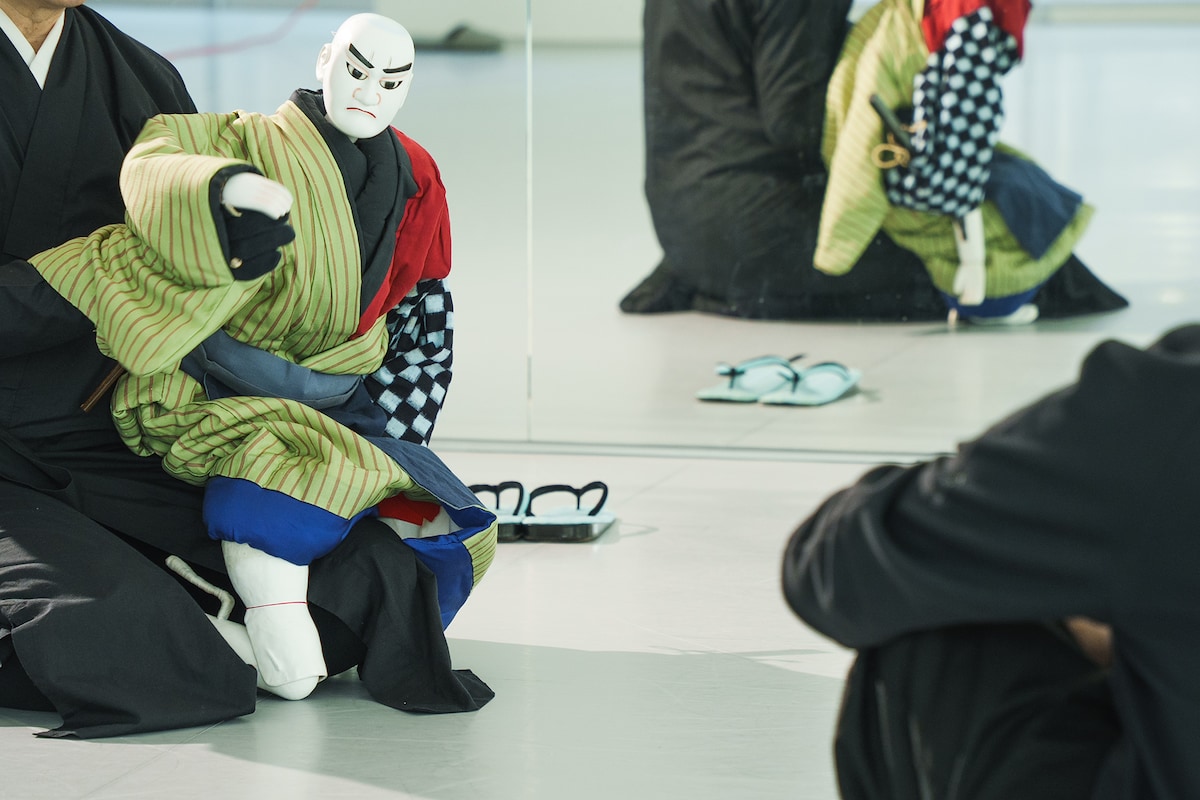 マルコス浄瑠璃「金閣寺」ワークショップの様子。