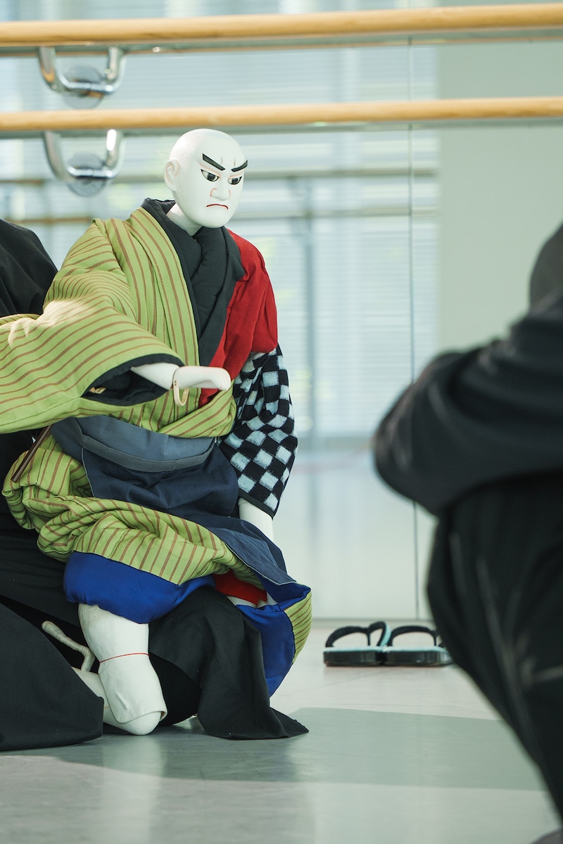 マルコス浄瑠璃「金閣寺」ワークショップの様子。