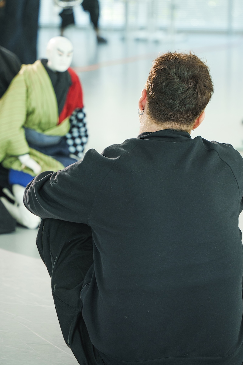 マルコス浄瑠璃「金閣寺」ワークショップの様子。