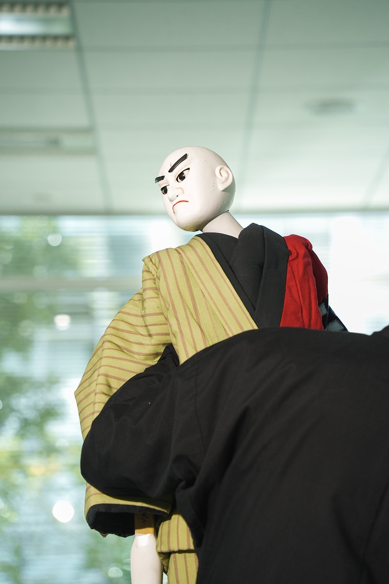 マルコス浄瑠璃「金閣寺」ワークショップの様子。