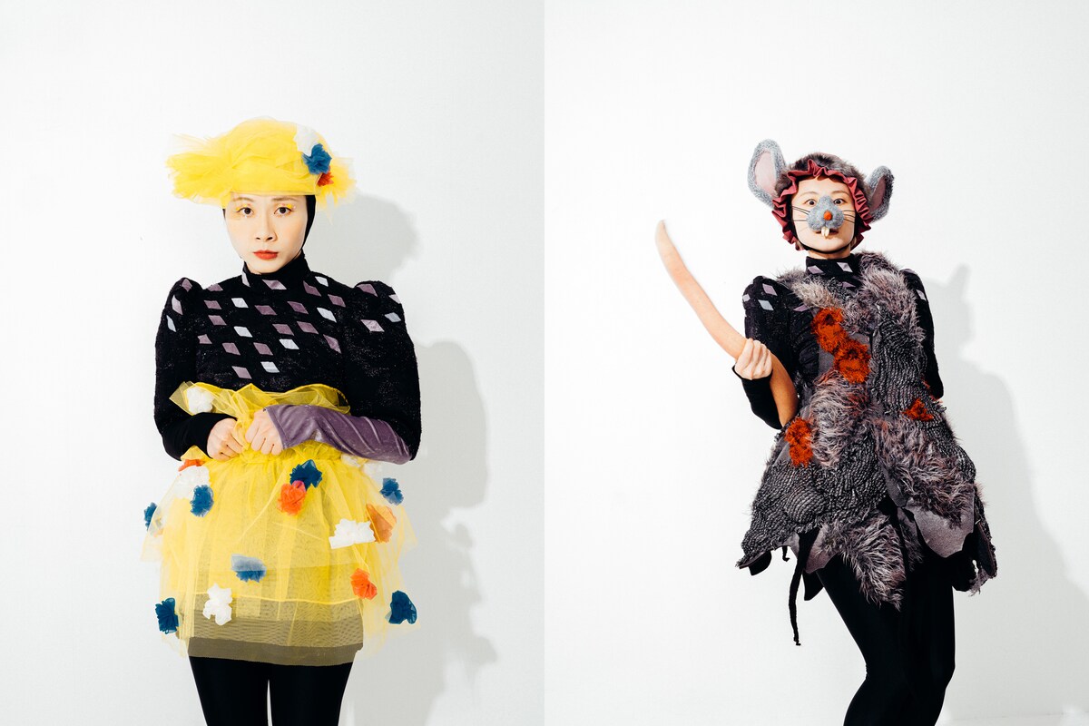 岡本優扮するあの日の妖精（左）、ネズミリンクス夫人（右）。