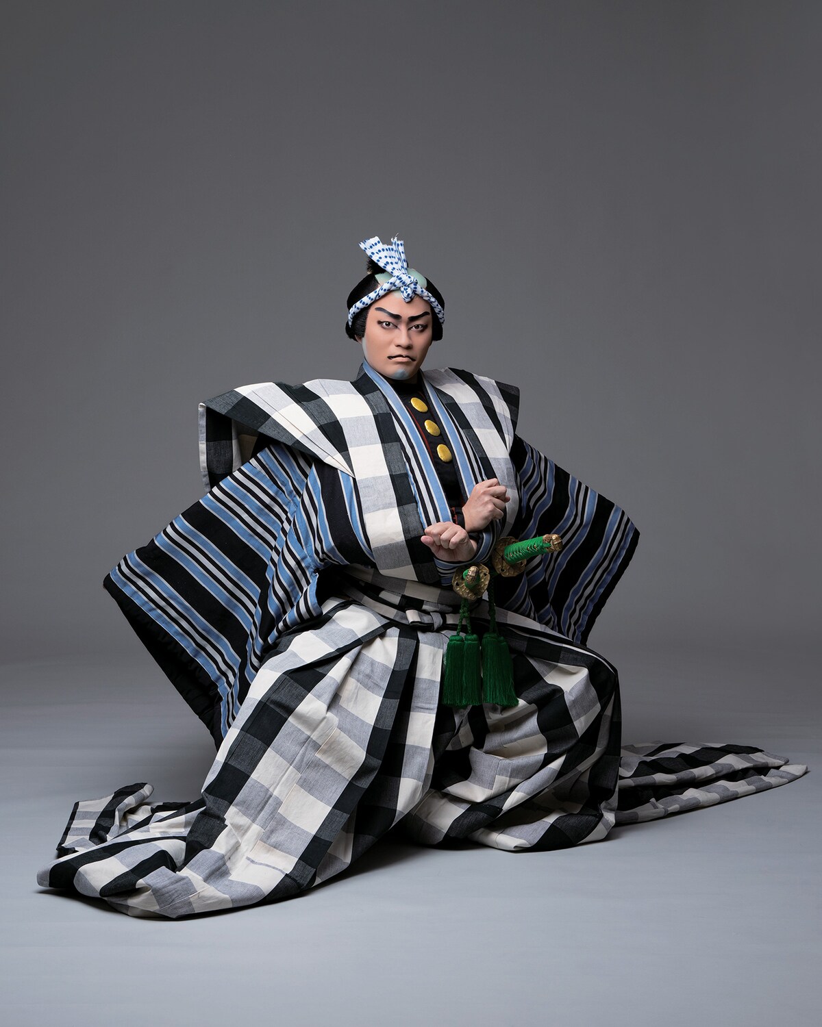 「妹背山婦女庭訓 三笠山御殿」より、中村福之助扮する漁師鱶七実は金輪五郎今国。©松竹