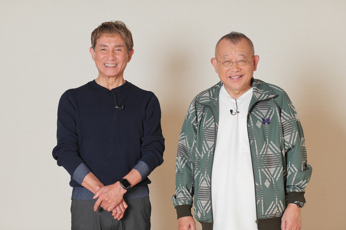 左から田中健、笑福亭鶴瓶。