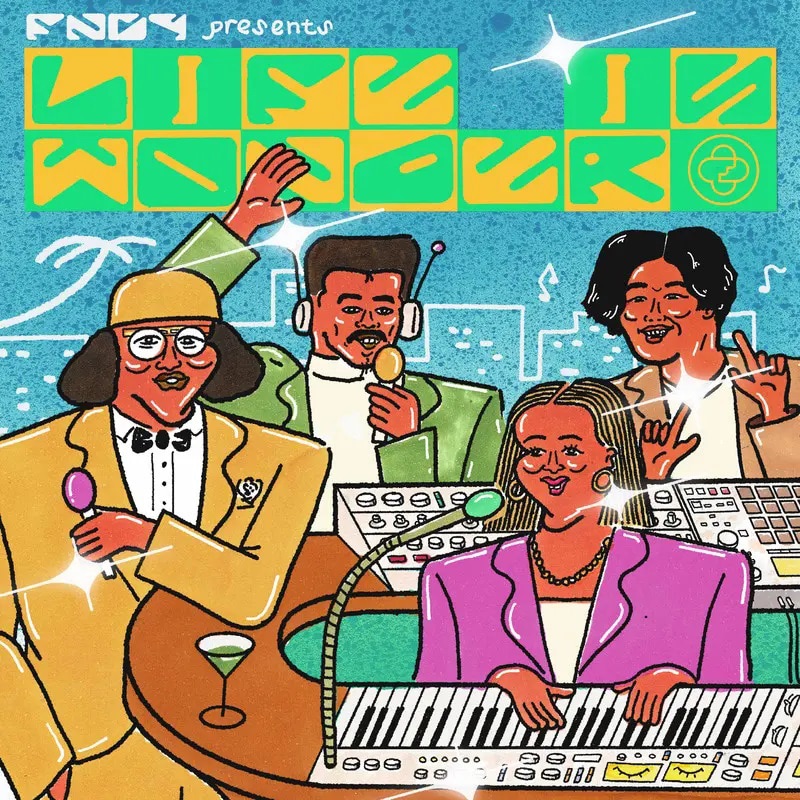 NONCHELEEEがアートワークを手がけたFNCY「LIFE IS WONDER」ジャケット。（提供：FNCY）