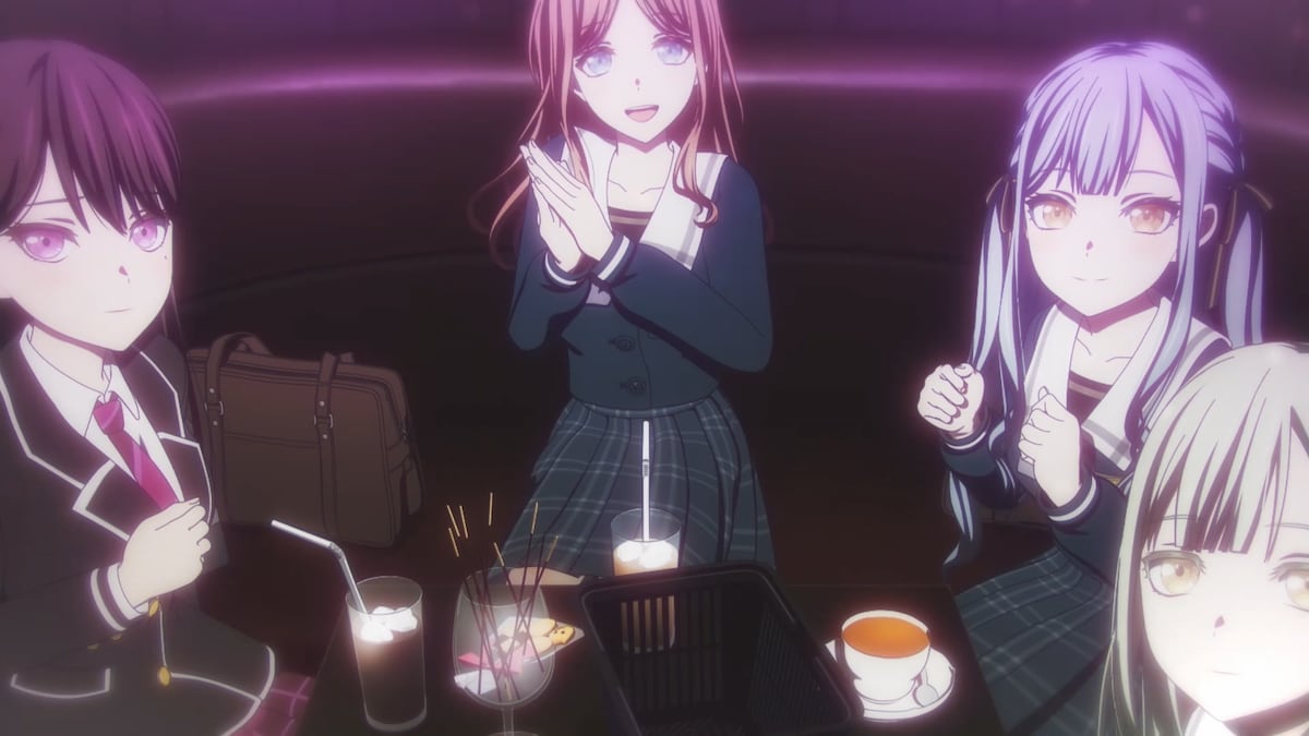 第3話より、左から立希、そよ、祥子、睦。