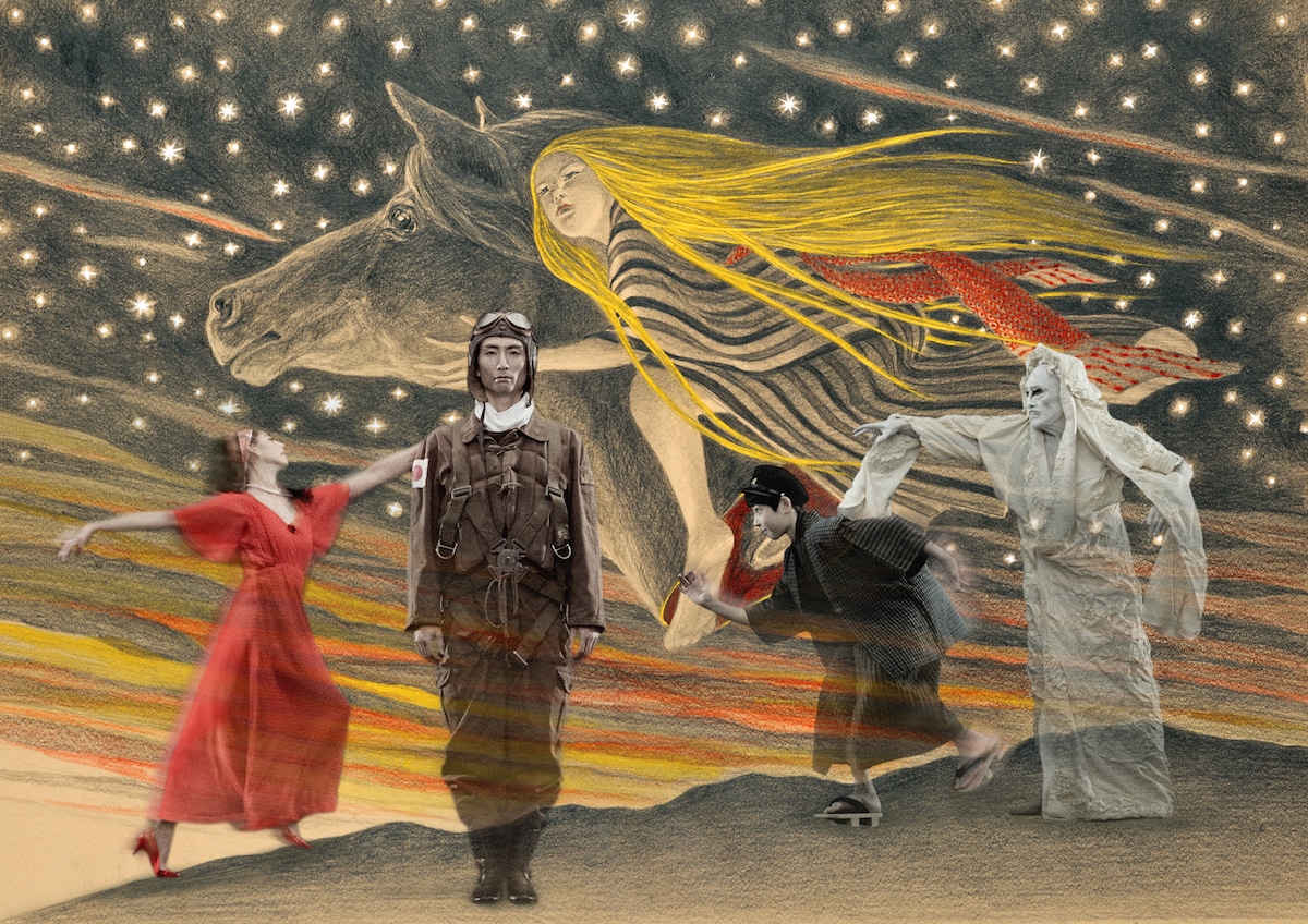 Orchardシリーズ K-BALLET Opto「踊る。遠野物語」キービジュアル（イラスト：森洋子、写真：渡邉肇）