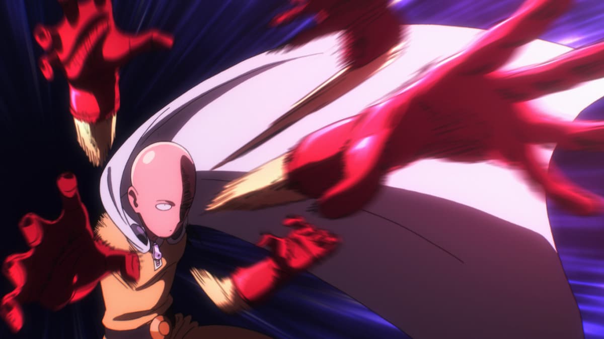 アニメ「ワンパンマン」#12(第1期・第12話)より、ボロスとサイタマが殴り合うシーン。