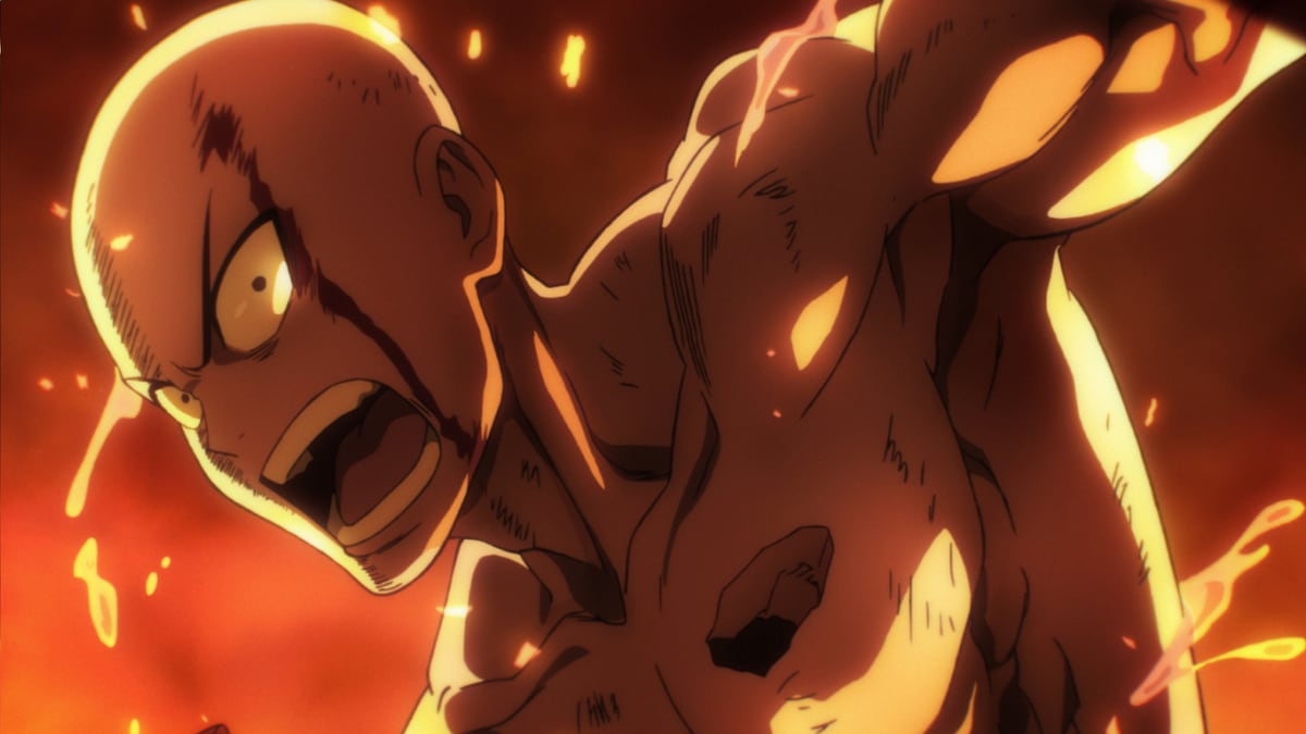 アニメ「ワンパンマン」#01（第1期・第1話）より、サイタマ。