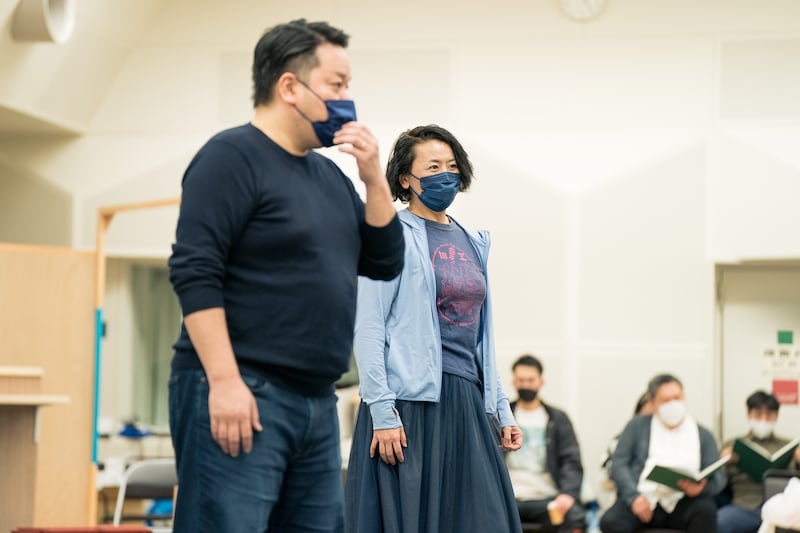 「田舎騎士道(カヴァレリア・ルスティカーナ)」稽古の様子。