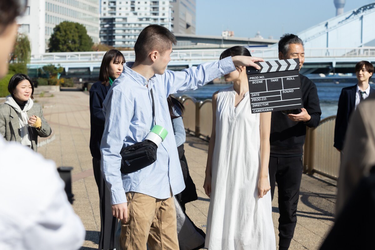 Production Campでの短編映画制作研修の様子。