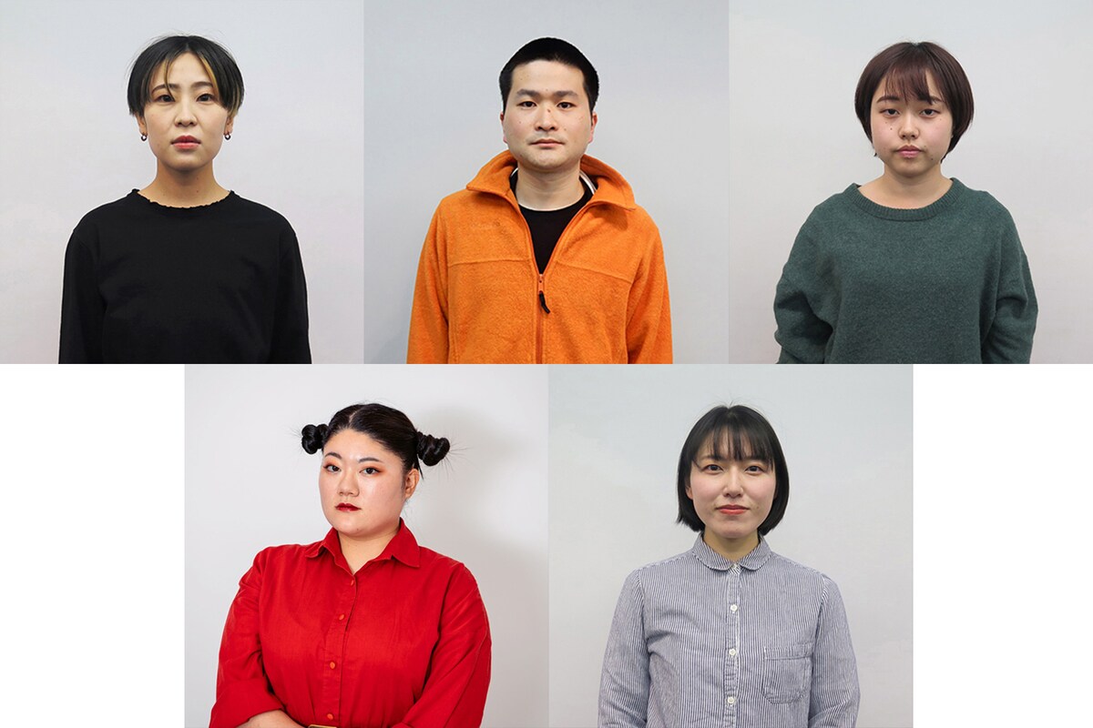 北九州Ver.に出演する五島、平嶋以外の出演者たち。上段左から隠塚詩織、加茂慶太郎、田中凜、下段左から松永檀、やわらあさ。