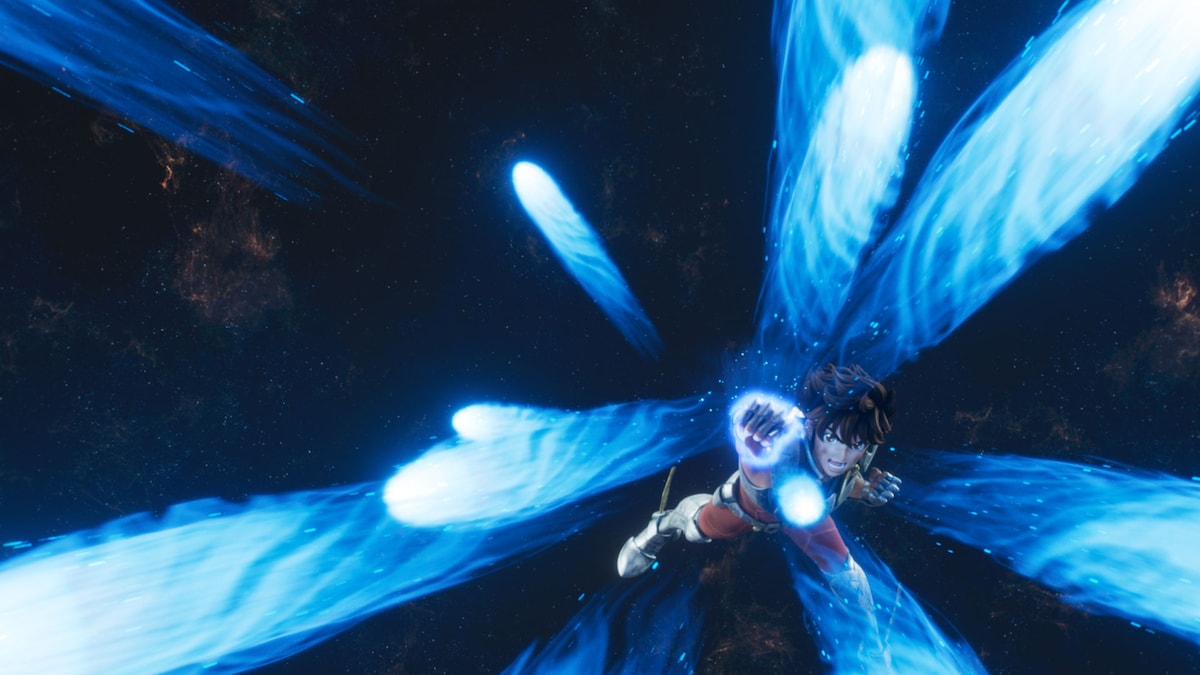 ペガサス星矢。児童養護施設で暮らしていたが、姉を探すためシャモス島で修行をして天馬星(ペガサス)座を守護星に持つ青銅聖闘士となる。必殺技は己の拳を音速で連打するペガサス流星拳。