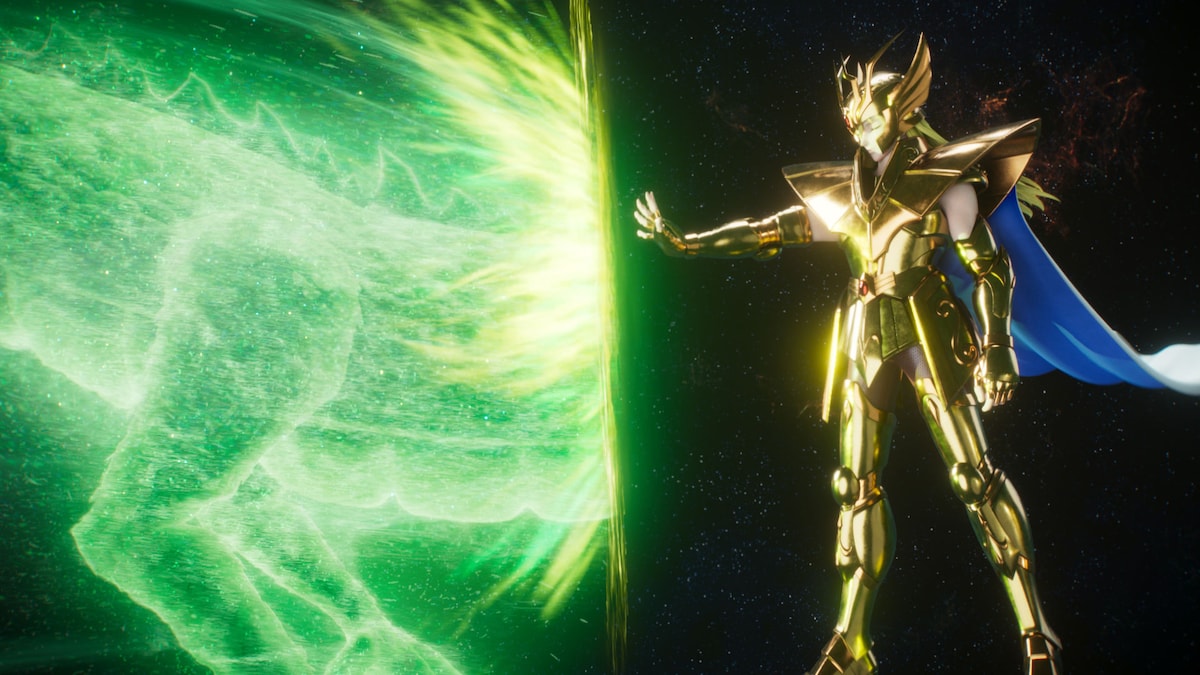 乙女座（バルゴ）のシャカ。「最も神に近い男」と呼ばれており、常に両目を閉じている。必殺技は天魔降伏（てんまこうふく）。