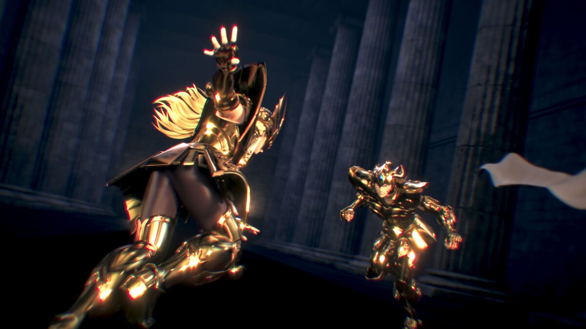 神殿での戦いの様子。