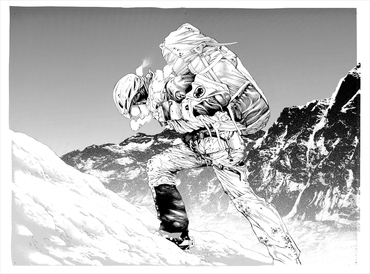 「孤高の人」第34登より。登山道具も詳細に描かれている。 ©坂本眞一/集英社