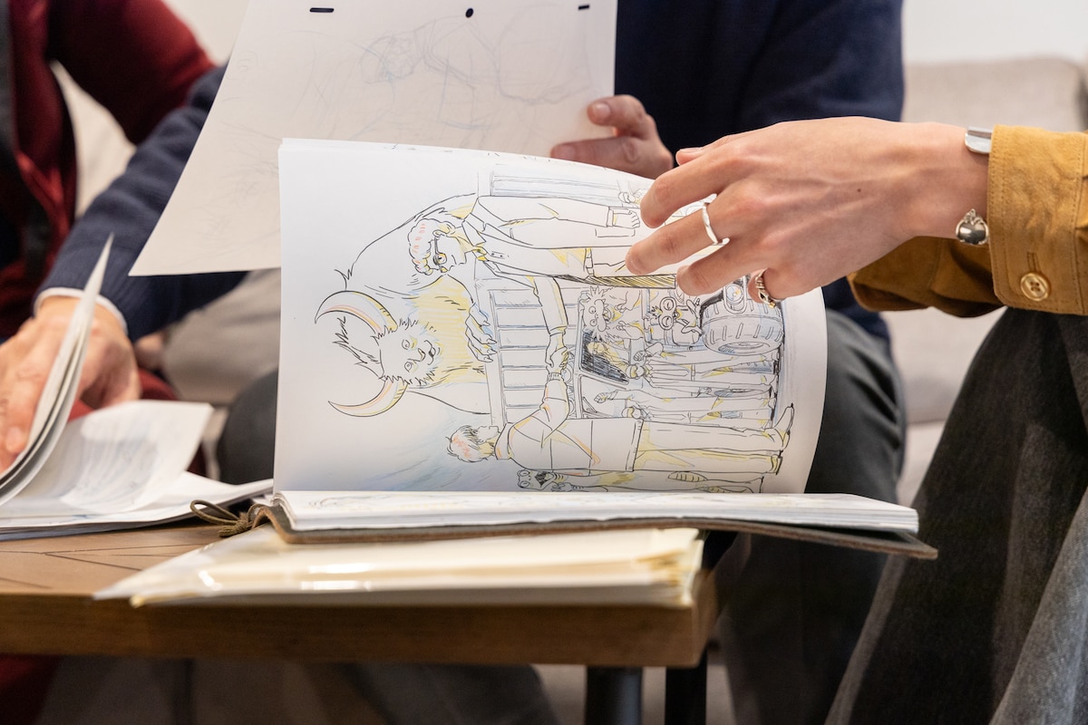 ペンで清書されたイラスト。