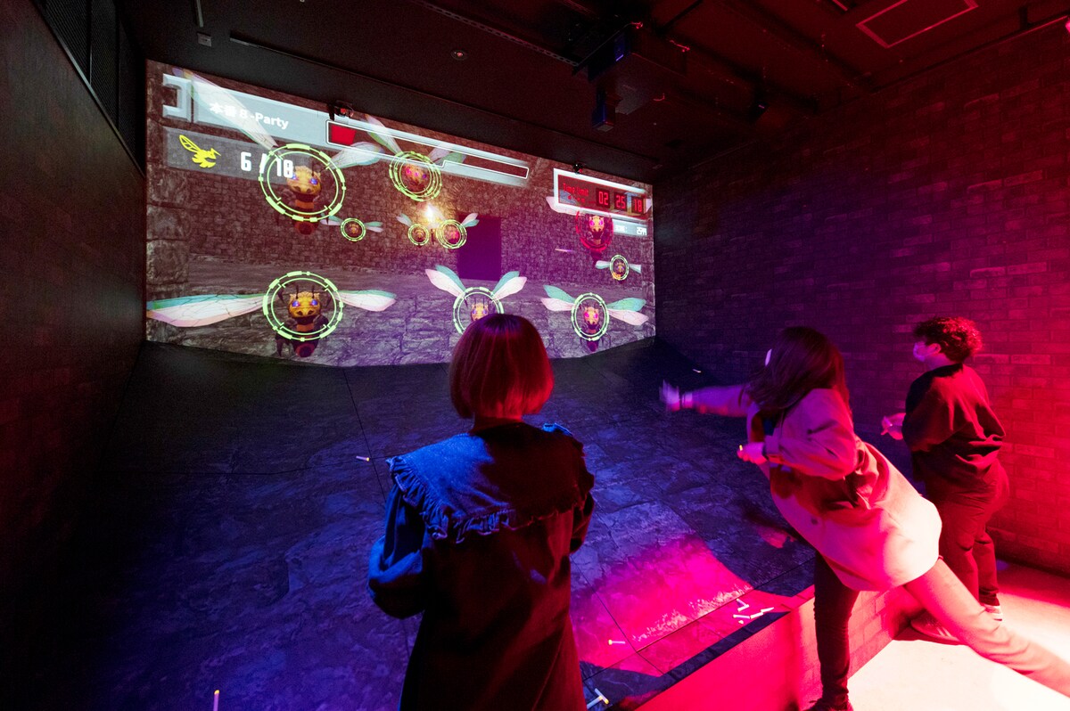 QUEST3、シノンの部屋のフィジカルゲーム。ゲームオーバーが近づいているが6匹しかモンスターを倒せていない。