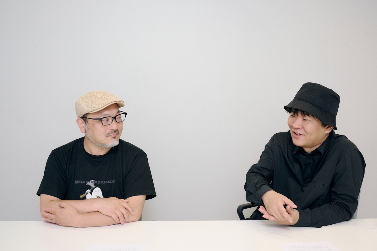 白石晃士監督と押切蓮介。