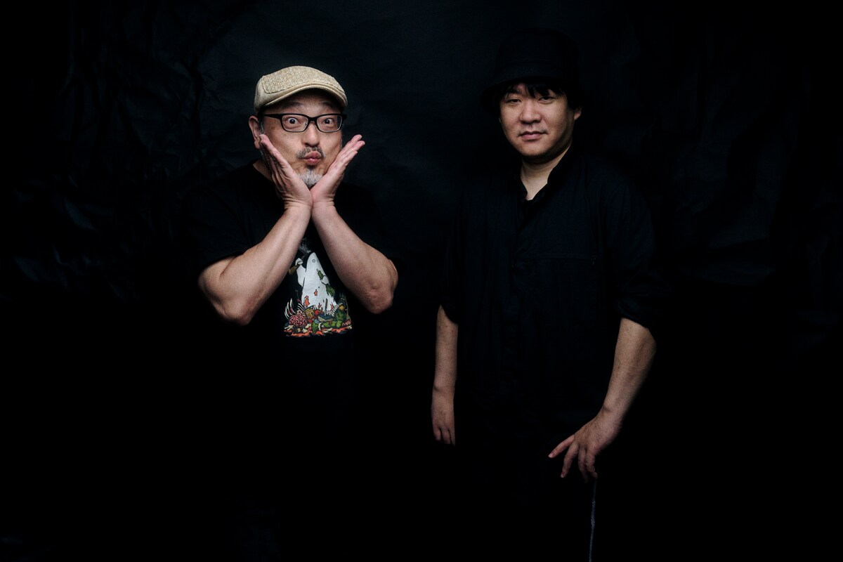 白石晃士監督と押切蓮介。