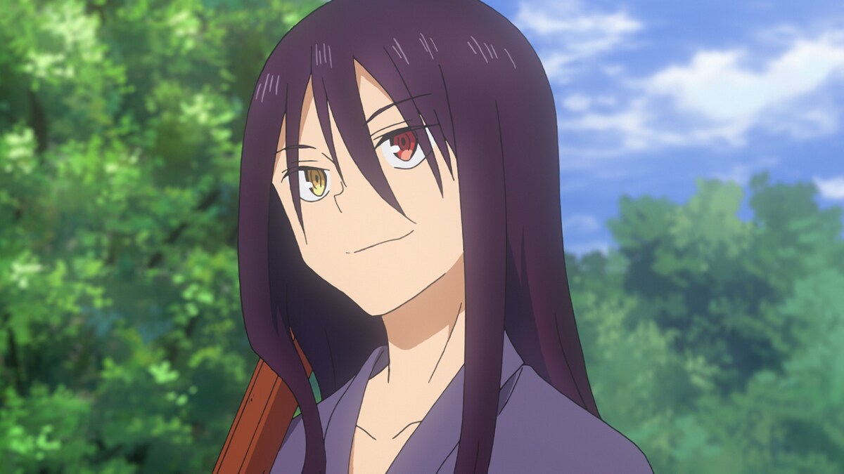 斉藤壮馬演じる迅火。精霊転化すると白髪化し、狐の尾が生える。