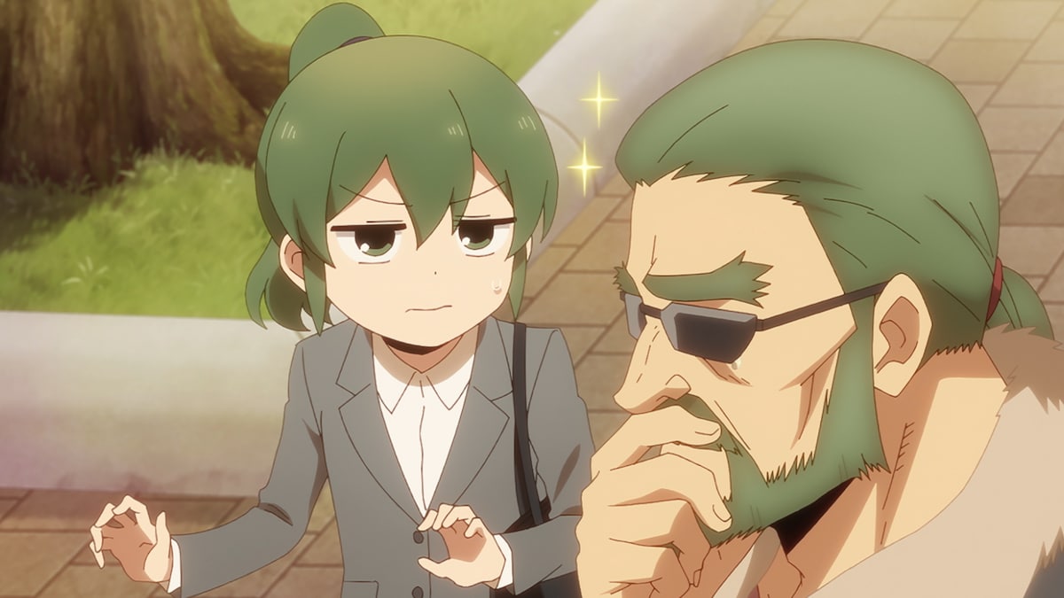 TVアニメ「先輩がうざい後輩の話」6話より、双葉とおじいちゃん。