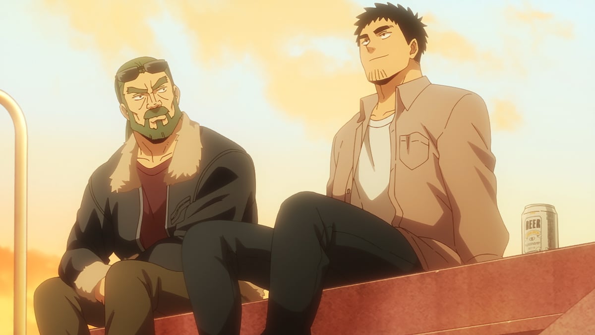 TVアニメ「先輩がうざい後輩の話」6話より、武田とおじいちゃん。