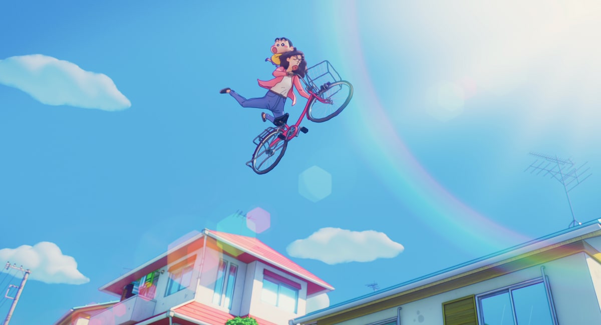 「しん次元！クレヨンしんちゃんTHE MOVIE 超能力大決戦 ～とべとべ手巻き寿司～」より、冒頭しんのすけとみさえの追いかけっこのシーン。