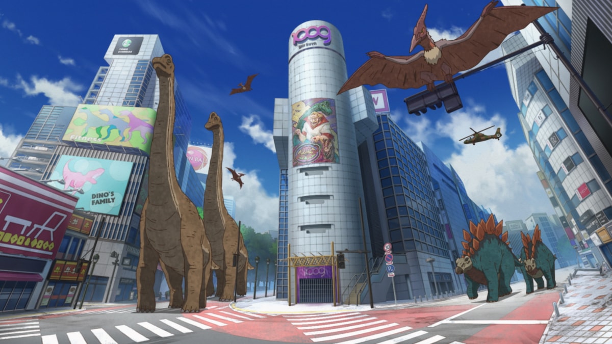 渋谷で大暴れする恐竜たち