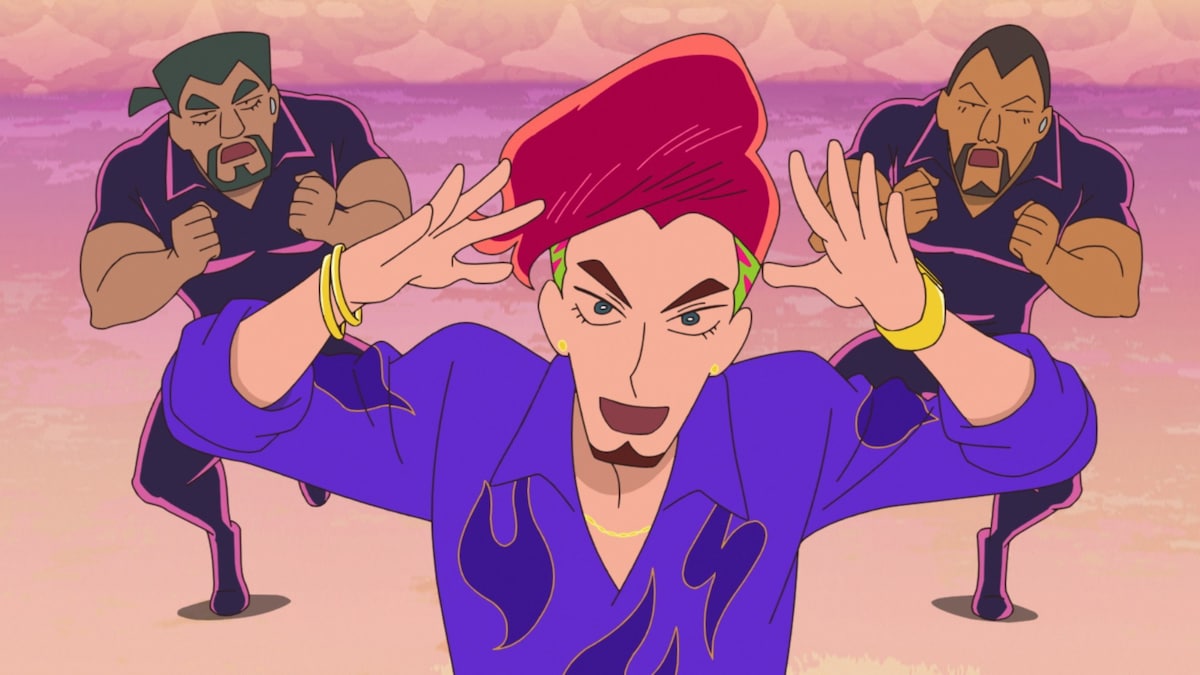 「映画クレヨンしんちゃん 超華麗！灼熱のカスカベダンサーズ」場面カット。最強の相棒を探す大富豪のウルフ