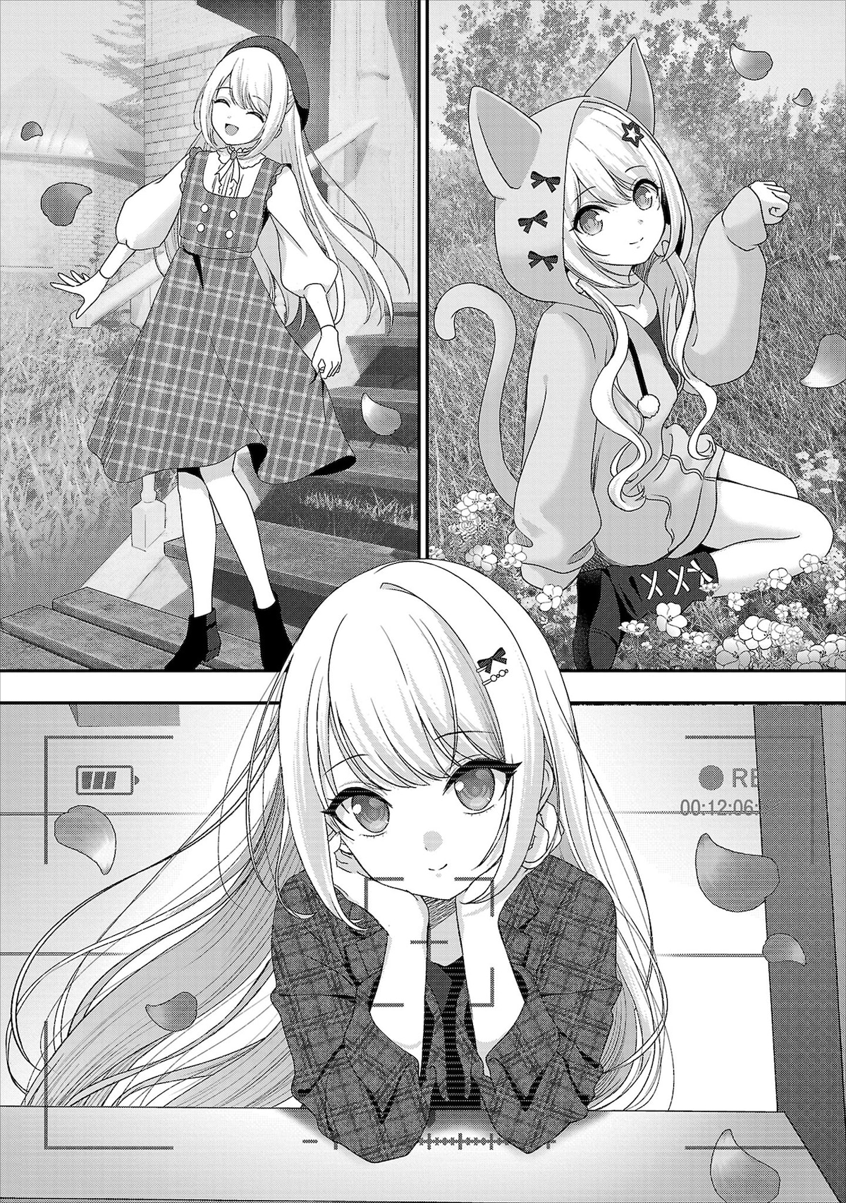 「失恋したのでVtuberはじめたら年上のお姉さんにモテました」5巻#28「才能、超開花!」より。VTuberの活動を通し自信をつけた優希は、顔出しでモデル活動も行う。