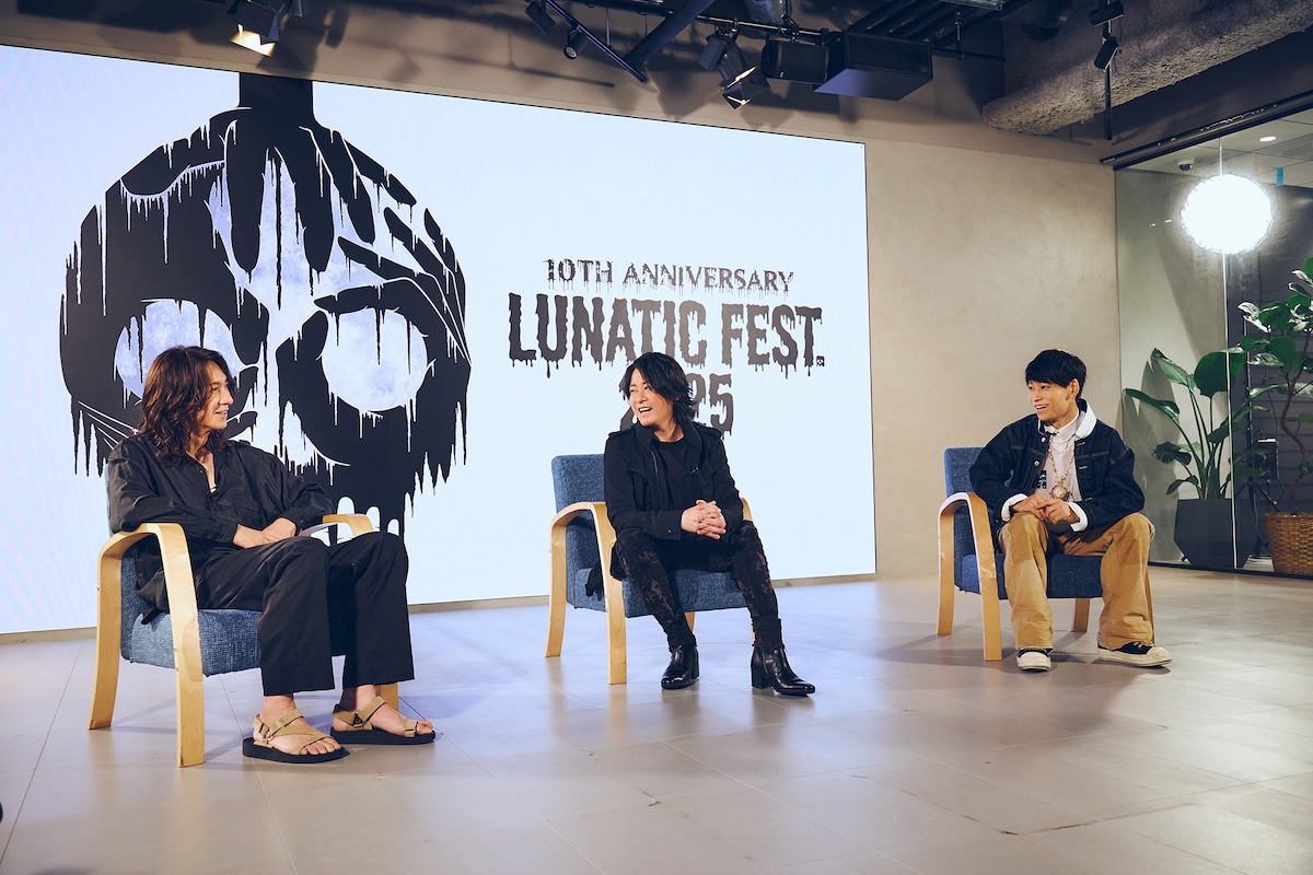 左から吉井和哉（THE YELLOW MONKEY）、RYUICHI（LUNA SEA）、TAKUYA∞（UVERworld）。