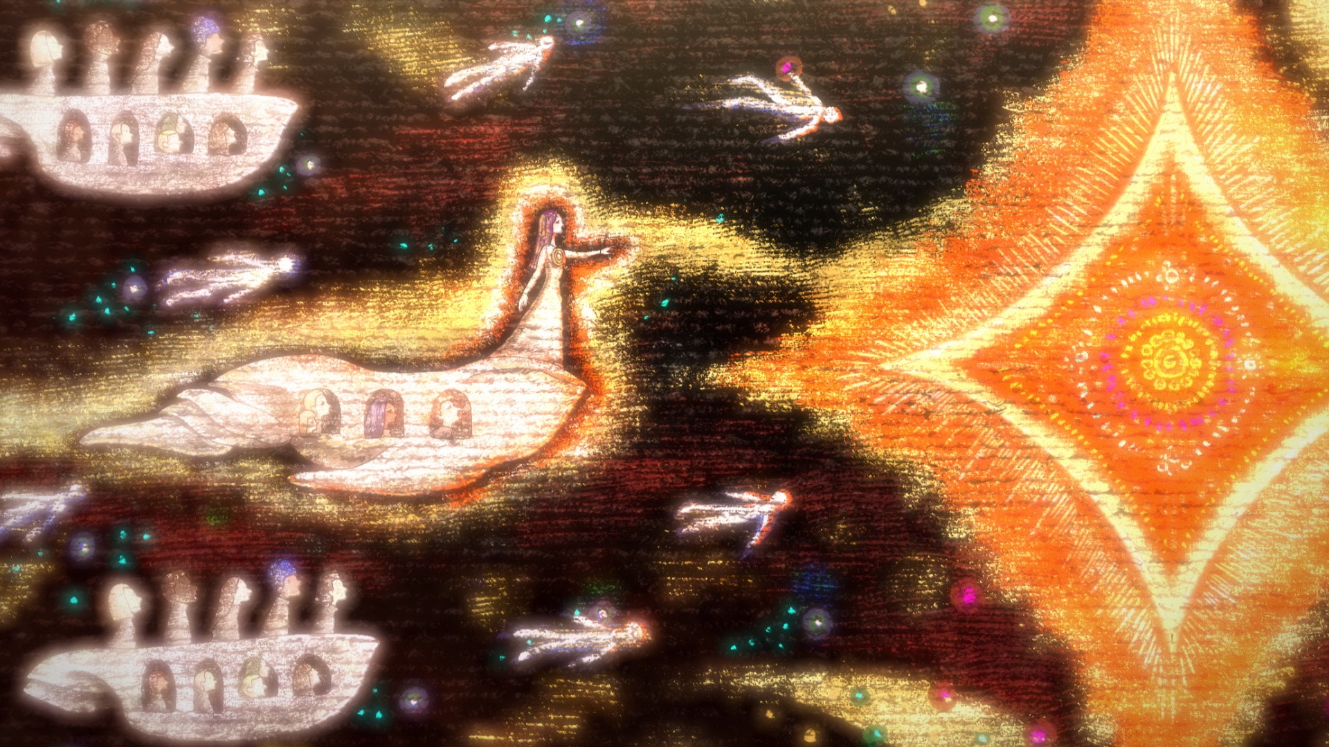 第12話より、星舟の巫女による電脳化のイメージ映像。