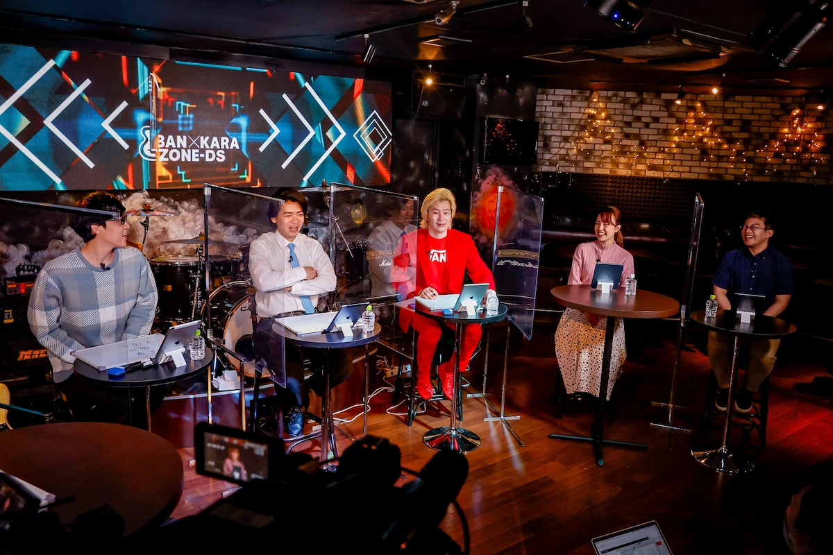 左からふくらP、マヂカルラブリー・野田クリスタル、メイプル超合金・カズレーザー、中道美希、松下洋介。