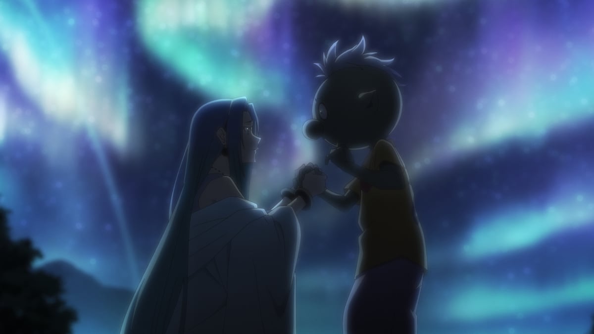 劇場アニメ「劇場版 転生したらスライムだった件 蒼海の涙編」より。左からユラ（CV：大西沙織）、ゴブタ（CV：泊明日菜）。ゴブタが追手から逃げるユラを助けたことをきっかけに、2人は親密になっていく。