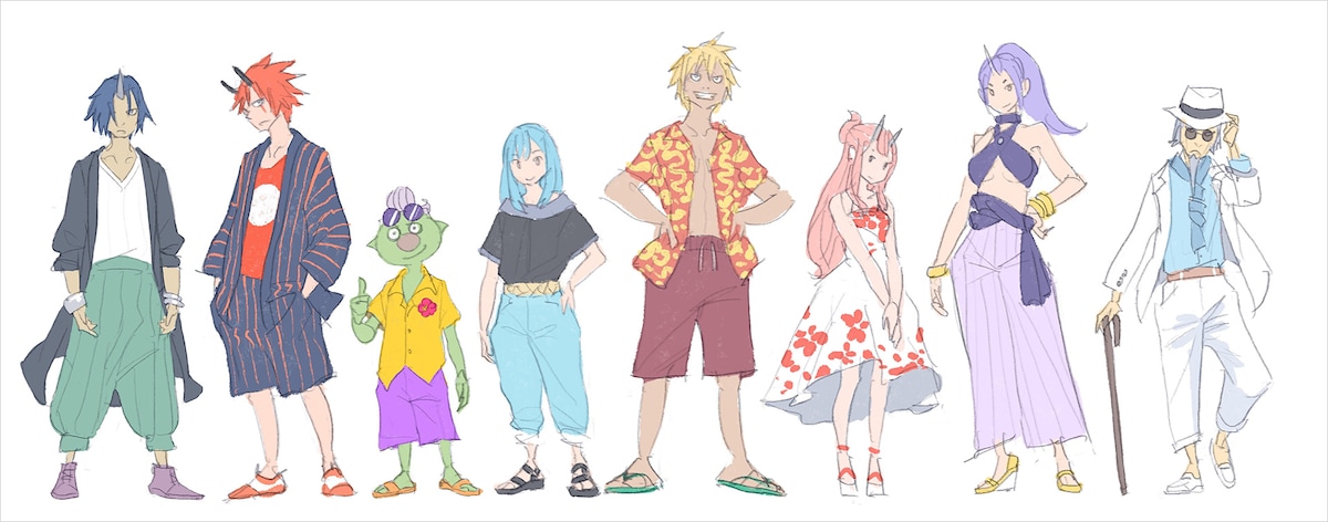 キャラクターたちの衣装デザイン。