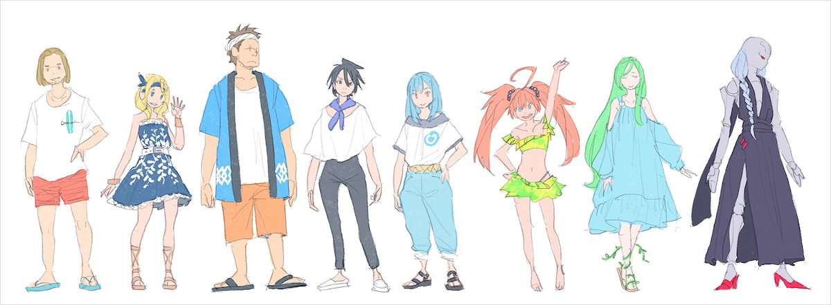 キャラクターたちの衣装デザイン。