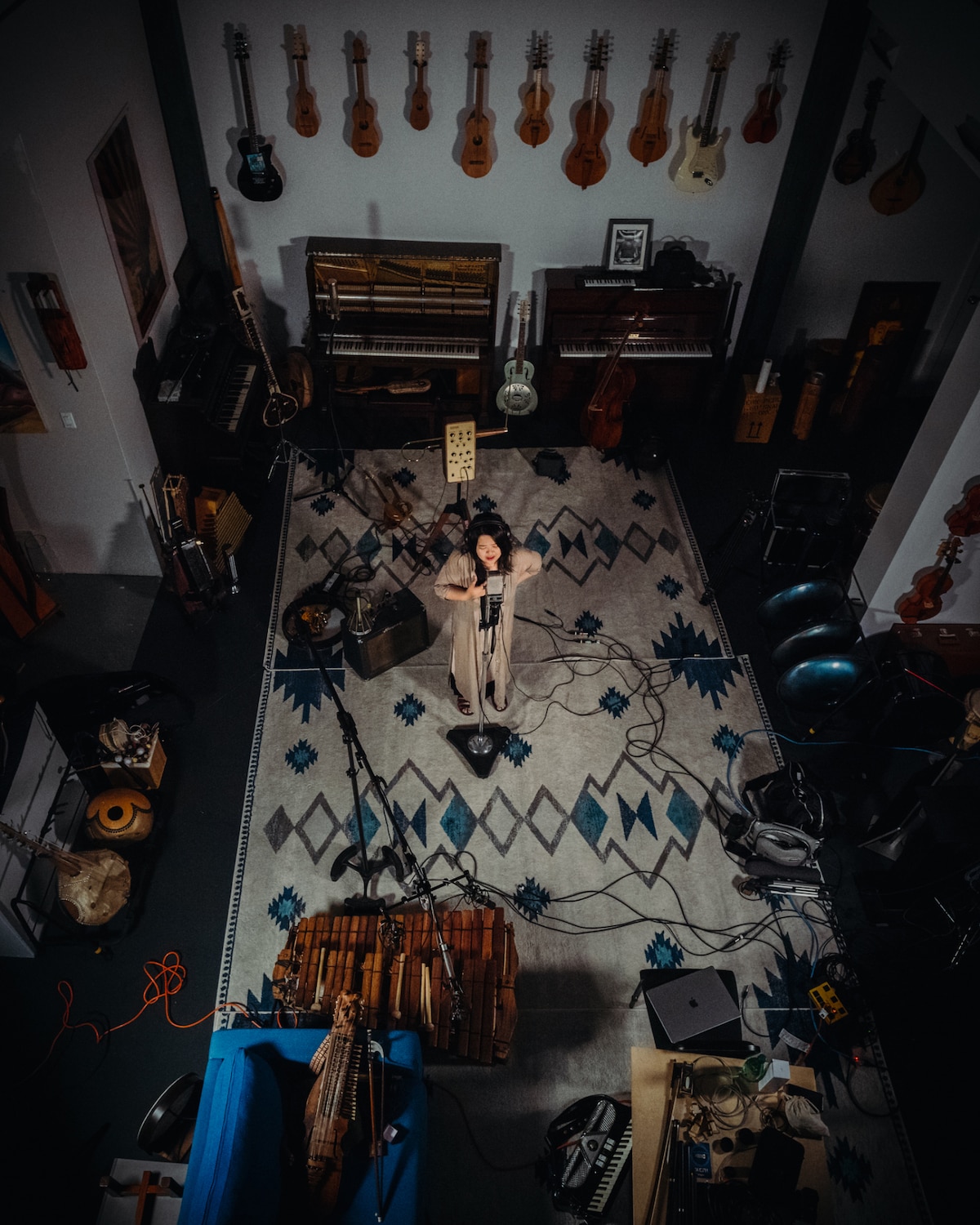 レコーディング中の様子。