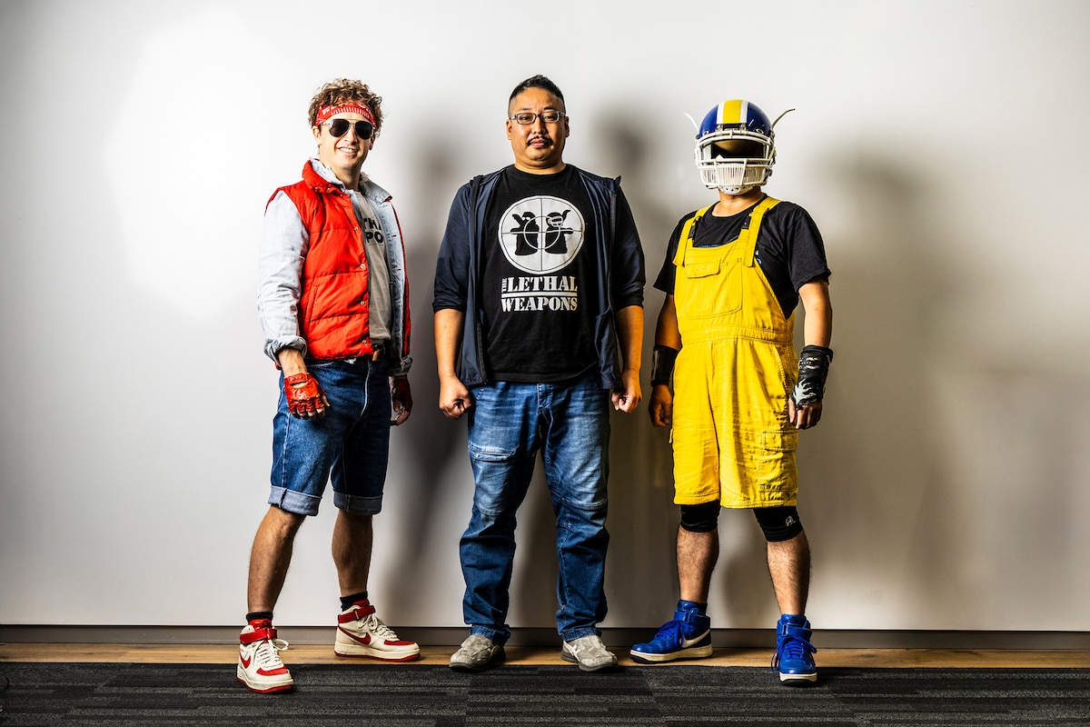 左からサイボーグジョー、名倉健郎、アイキッド。